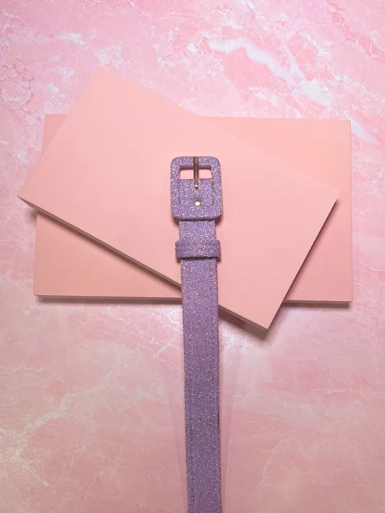 1" Belt in Lilac Lurex - Vixen by Micheline Pitt