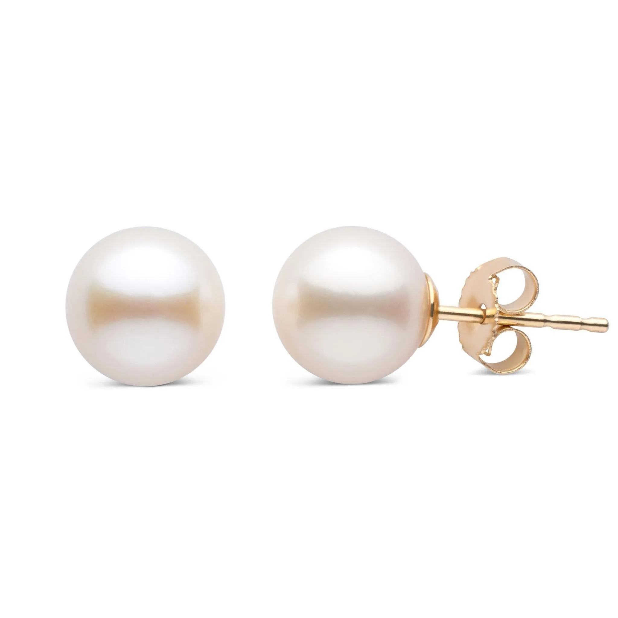 7.5-8.0 mm AAA White Freshwater Pearl Stud Earrings