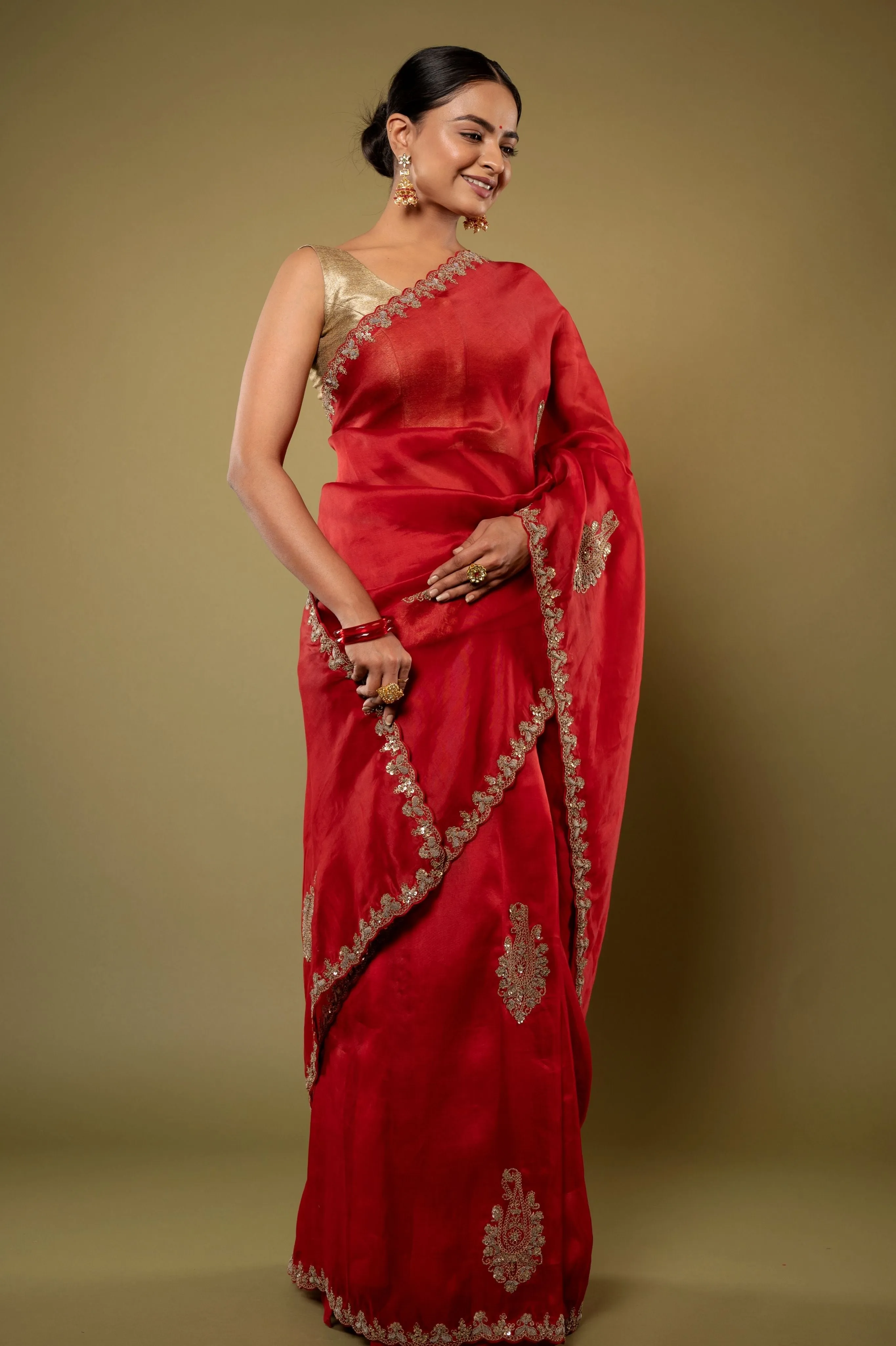 Antique Border Organza Saree