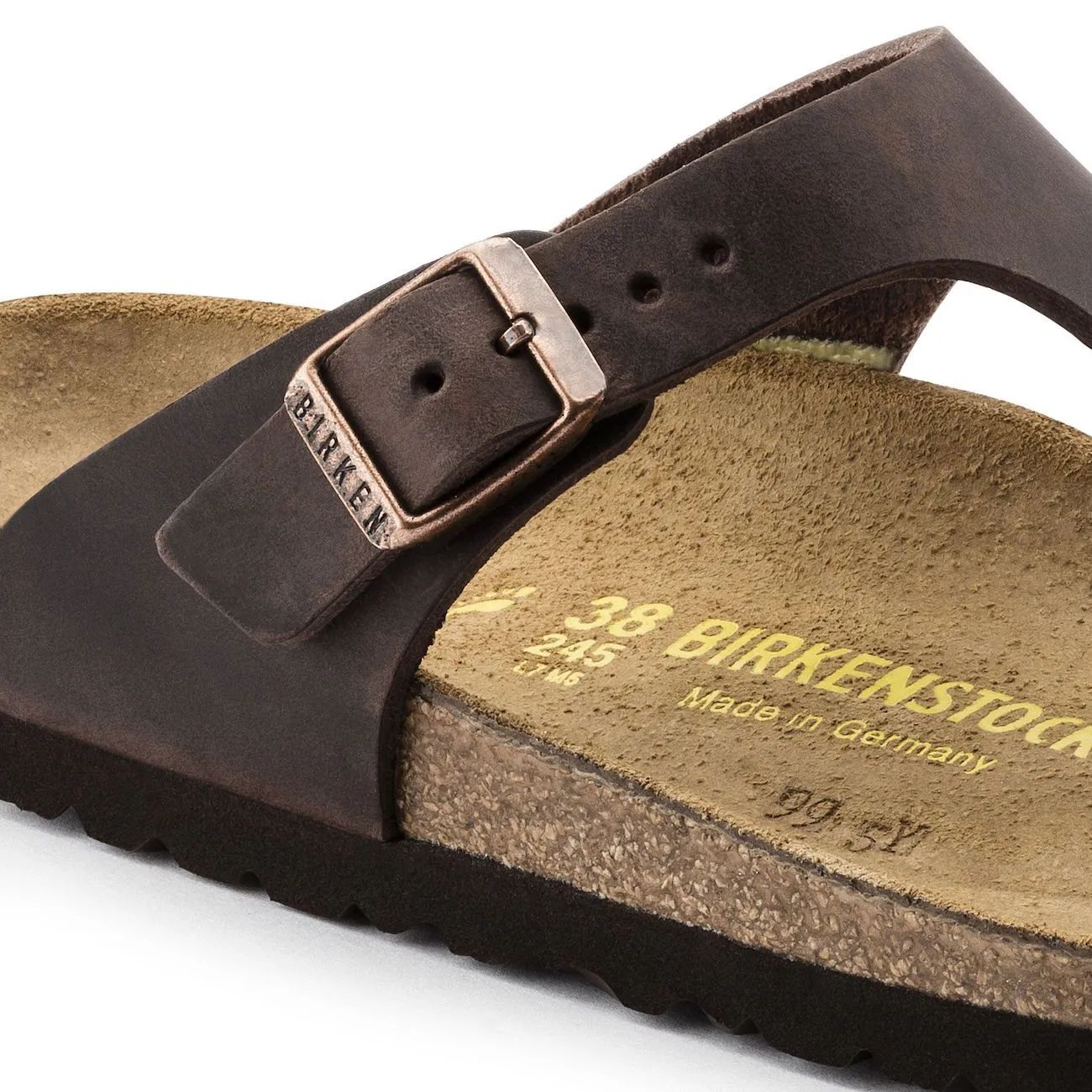 Birkenstock Classic, Gizeh, Regular Fit, Natural Leather, Habana