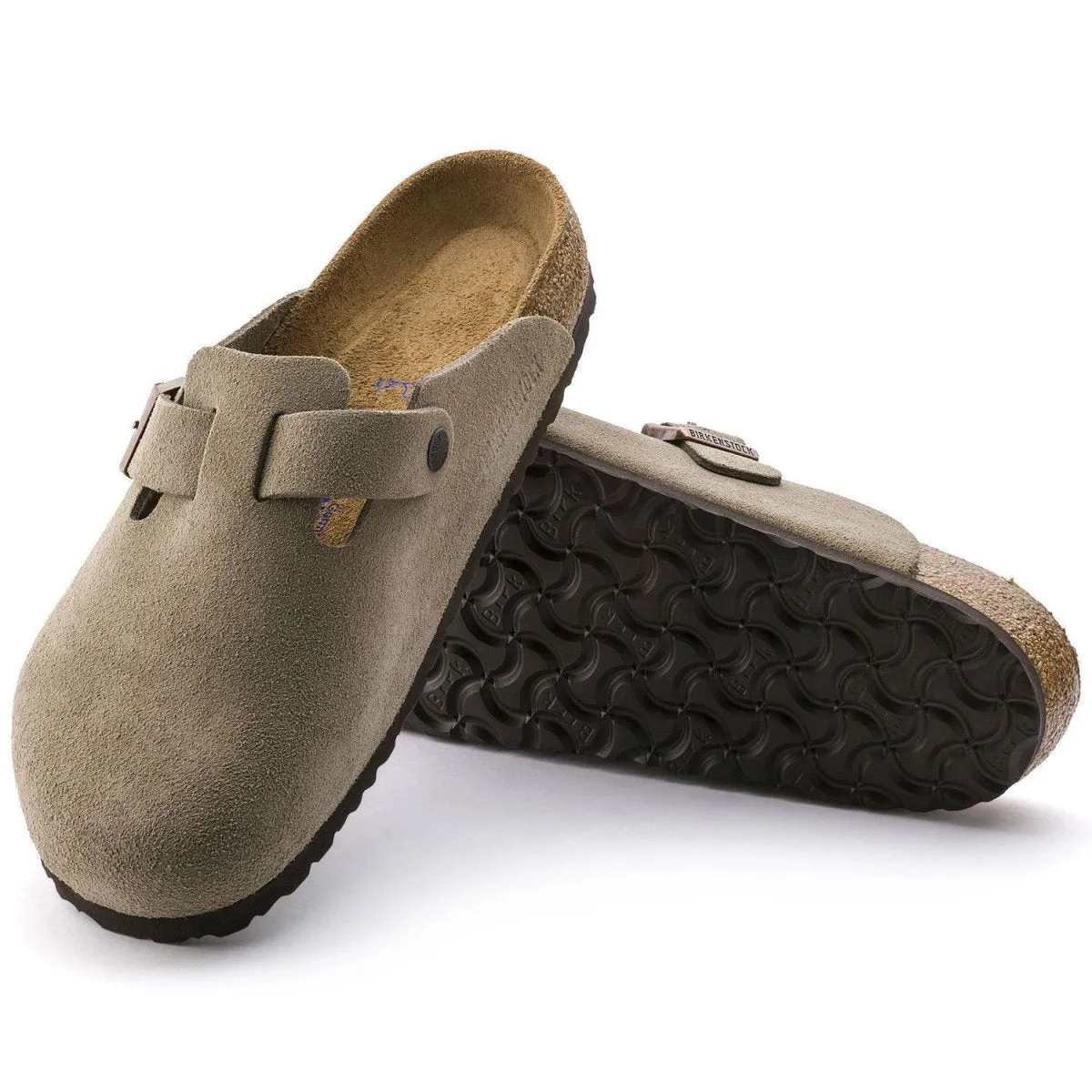 Birkenstock Women's Boston Soft Footbed Taupe Suede