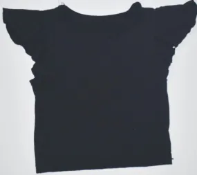 Black Ruffle Sleeve Top