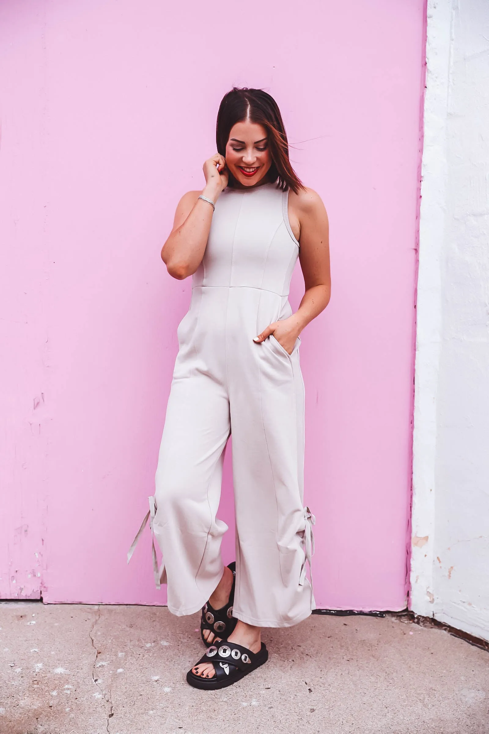 Chelsie Jumpsuit-Light Mocha