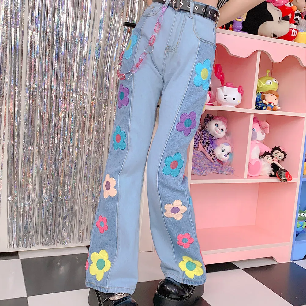 chic floral print jeans  PL52710