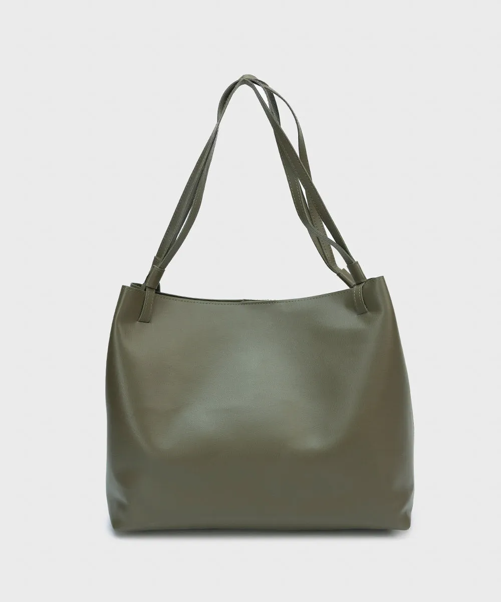 Faux Leather Tote Bag