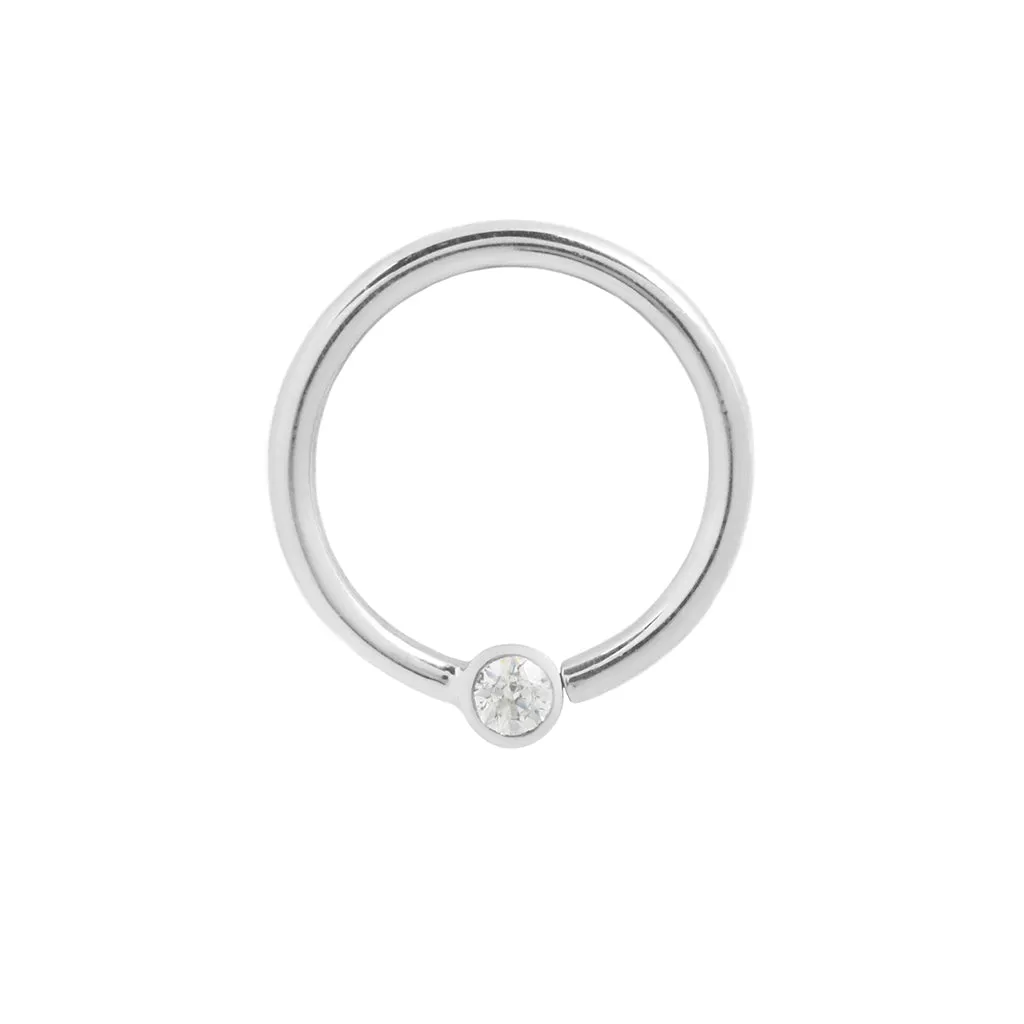 Fixed Bezel Bead Ring 2mm CZ