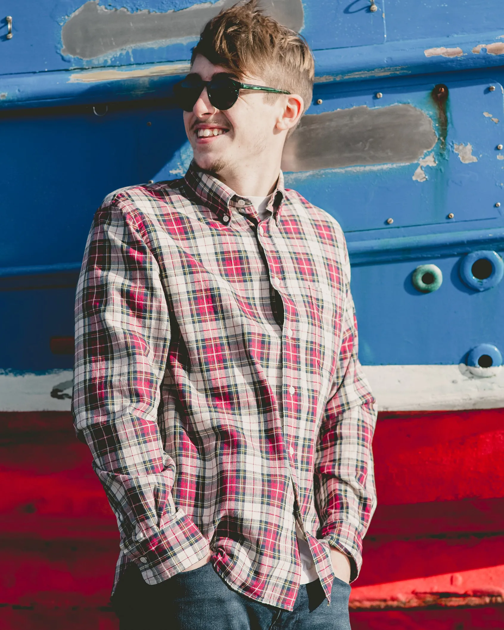 Hartford Henry Red Check Shirt