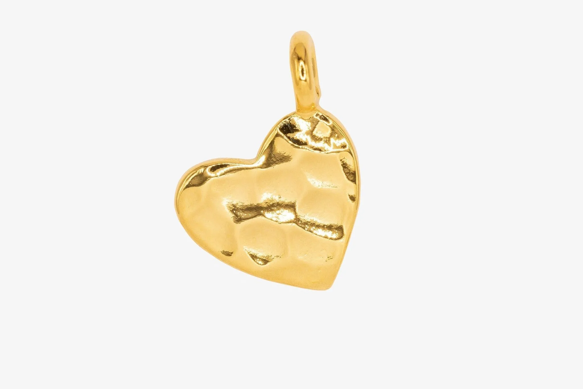 Heart Wholesale Charm Textured 14K Gold, Solid 14K Gold, G43