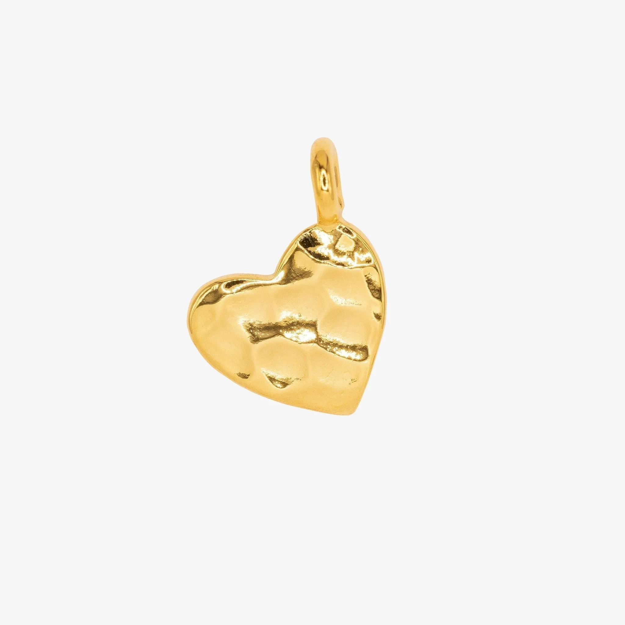 Heart Wholesale Charm Textured 14K Gold, Solid 14K Gold, G43