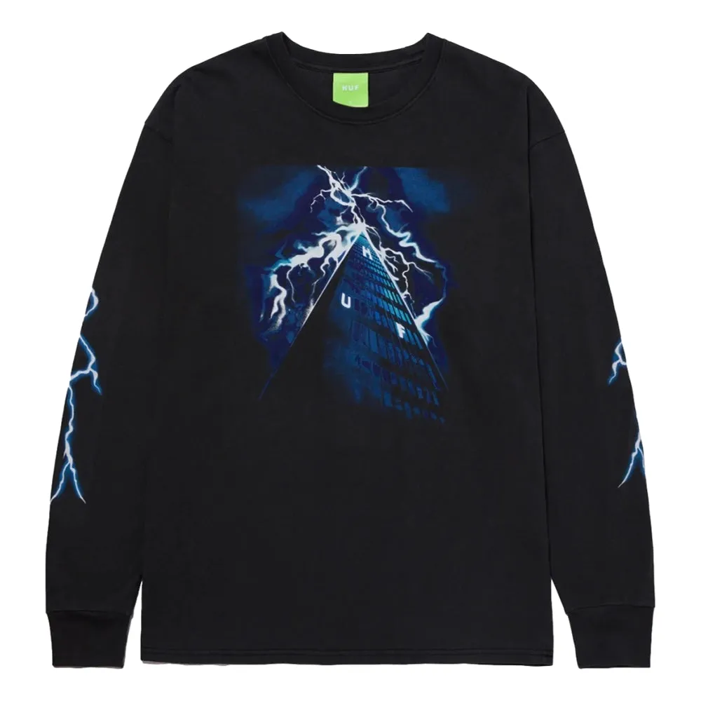 HUF TRIANGLE OF TERROR WASHED L/S TEE-BLACK