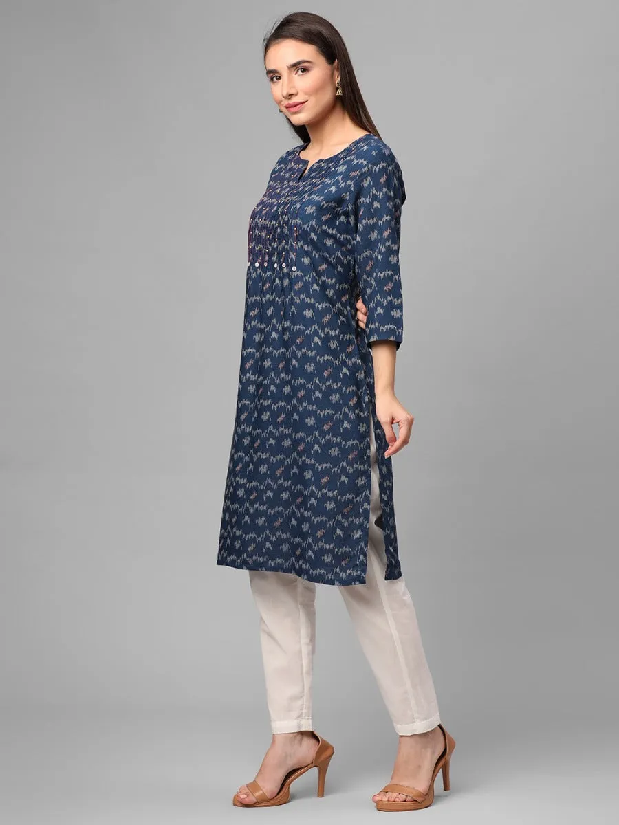 Indigo Blue Abstract Printed Kurta