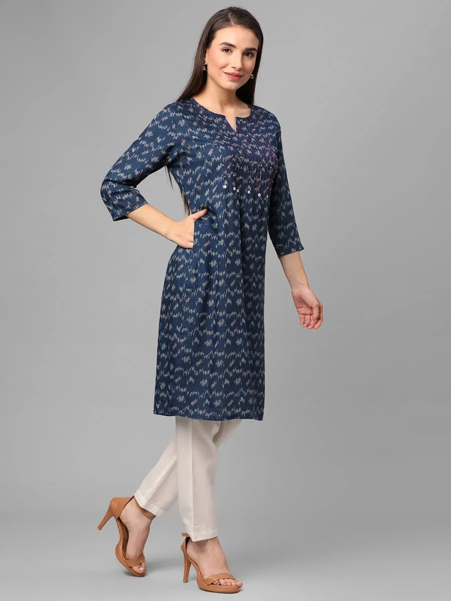 Indigo Blue Abstract Printed Kurta