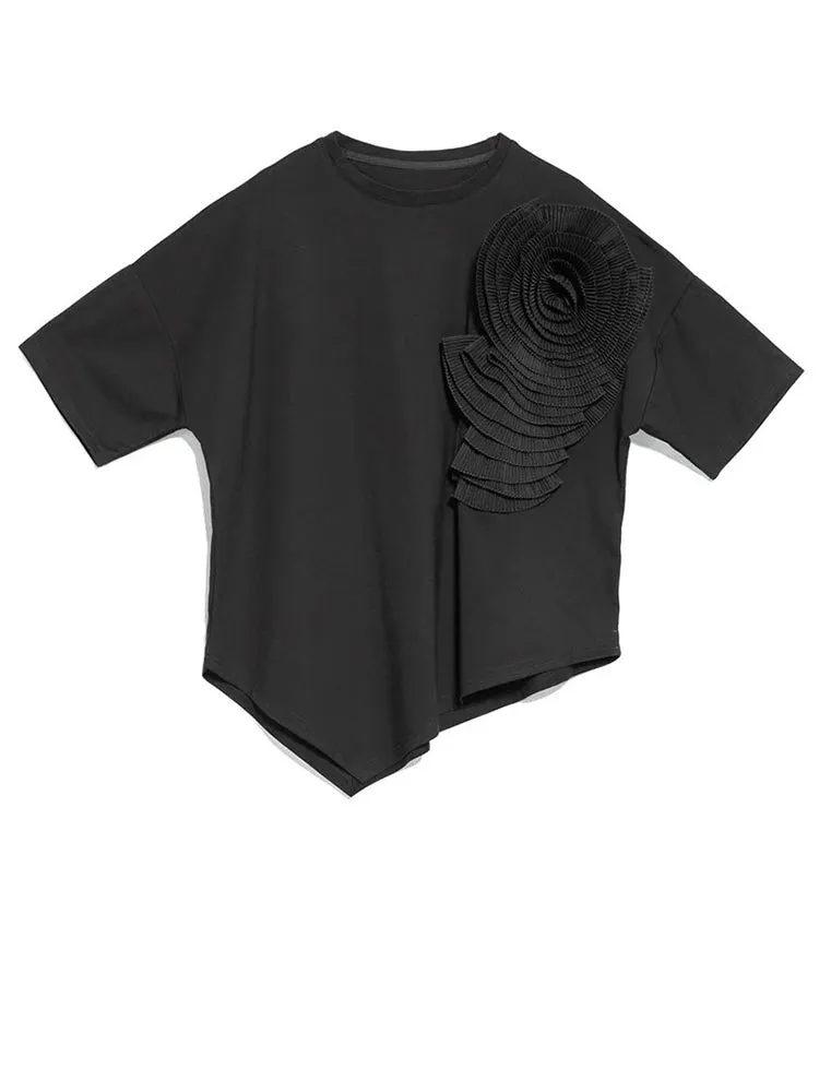 Jazz Up Relaxed Fit T-shirt with Organza Decorations