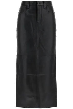 LEATHER COLUMN SKIRT FOR WOMEN