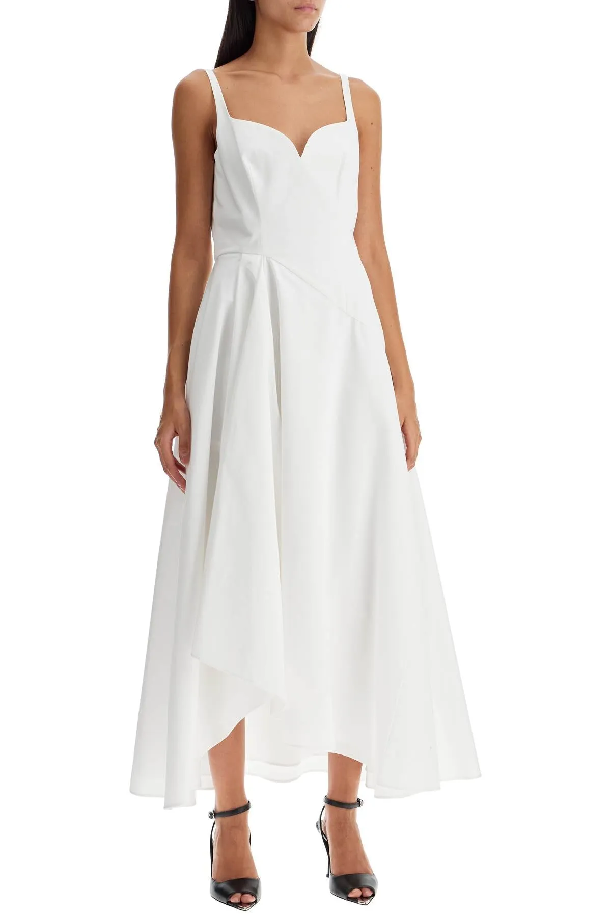 MIDI DRESS WITH SWEETHEART NECKLINE