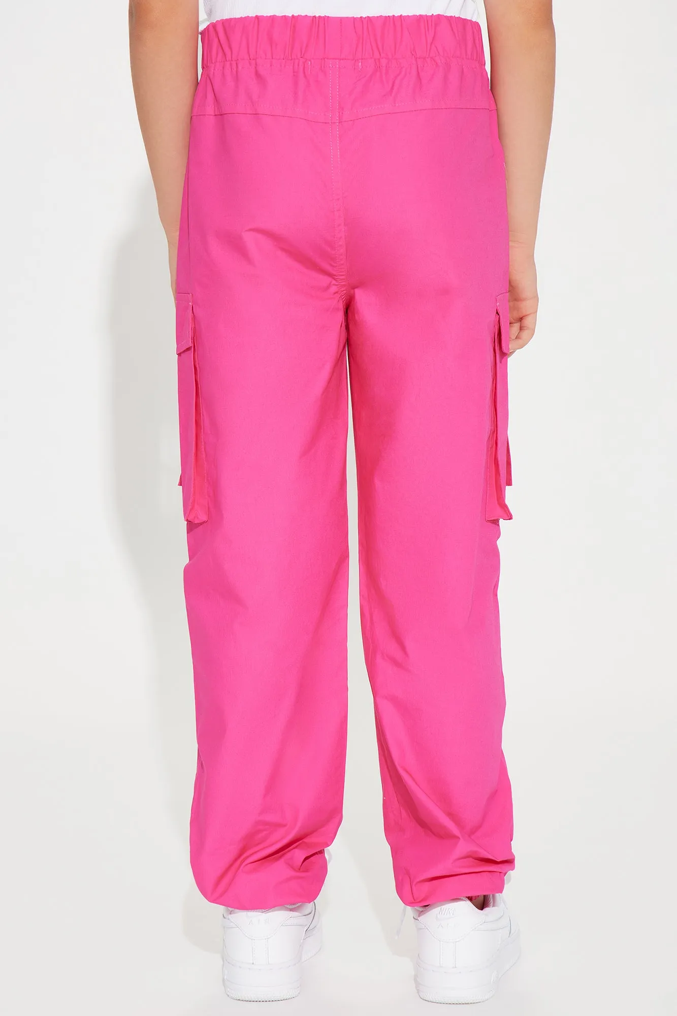 Mini Cargo Poplin Pants - Fuchsia