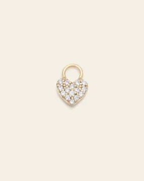 Pave Heart Earring Charm - Gold Vermeil