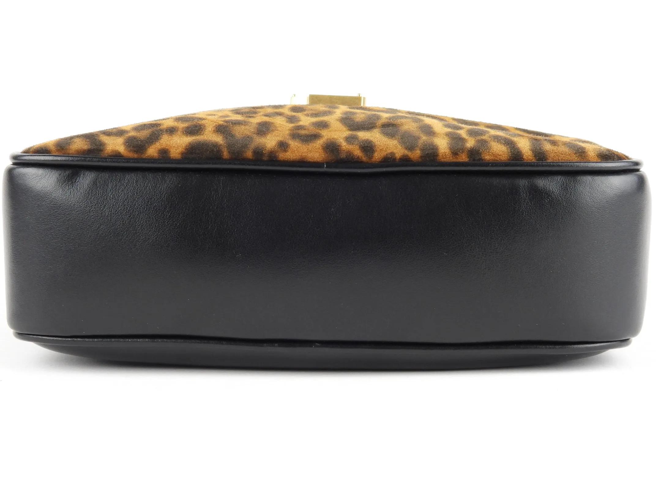 Saint Laurent Calfskin and Leopard Print YSL Monogram Lou Camera Bag