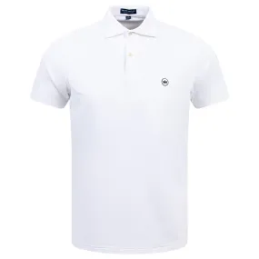 Solid Tailored Fit Performance Jersey Polo White - SS24