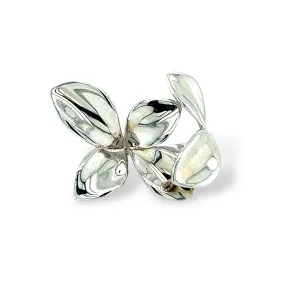 Sterling silver 925 two magnolias lady’s ring