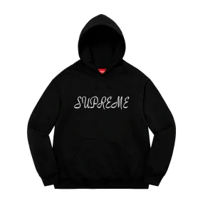 SUPREME SCRIPT HOODED SWEATSHIRT-BLACK