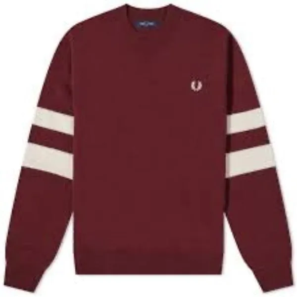 Tipped Sleeve Crew Neck Jumper