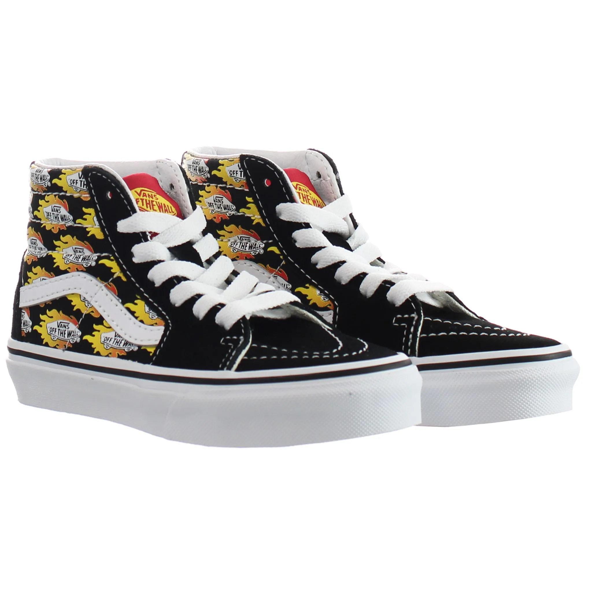 Vans Flame Logo Repeat SK8-Hi Black Kids Shoes