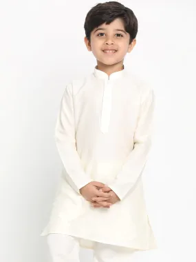 VASTRAMAY Boy's Cream Kurta