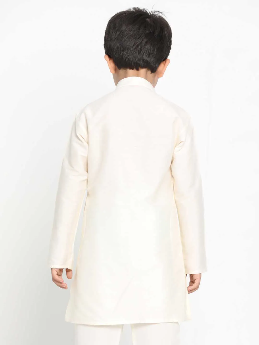 VASTRAMAY Boy's Cream Kurta