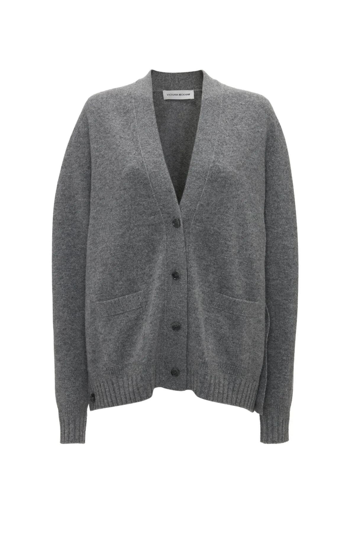 Victoria Beckham Double Layer Cardigan - Grey Melange