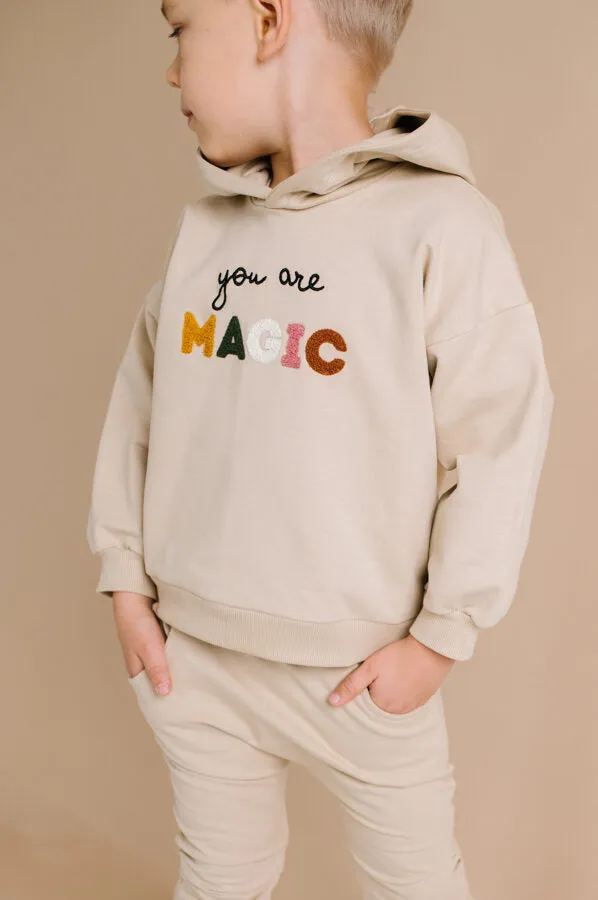 Warm hoodie - You are Magic - Sand